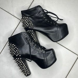 Jeffery Campbell Women (7) Studded high heel hooker boots